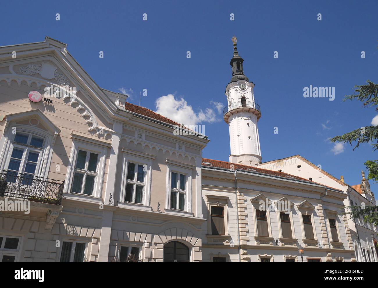 Torre di avvistamento dei vigili del fuoco, quartiere del castello, Veszprem, Ungheria Foto Stock