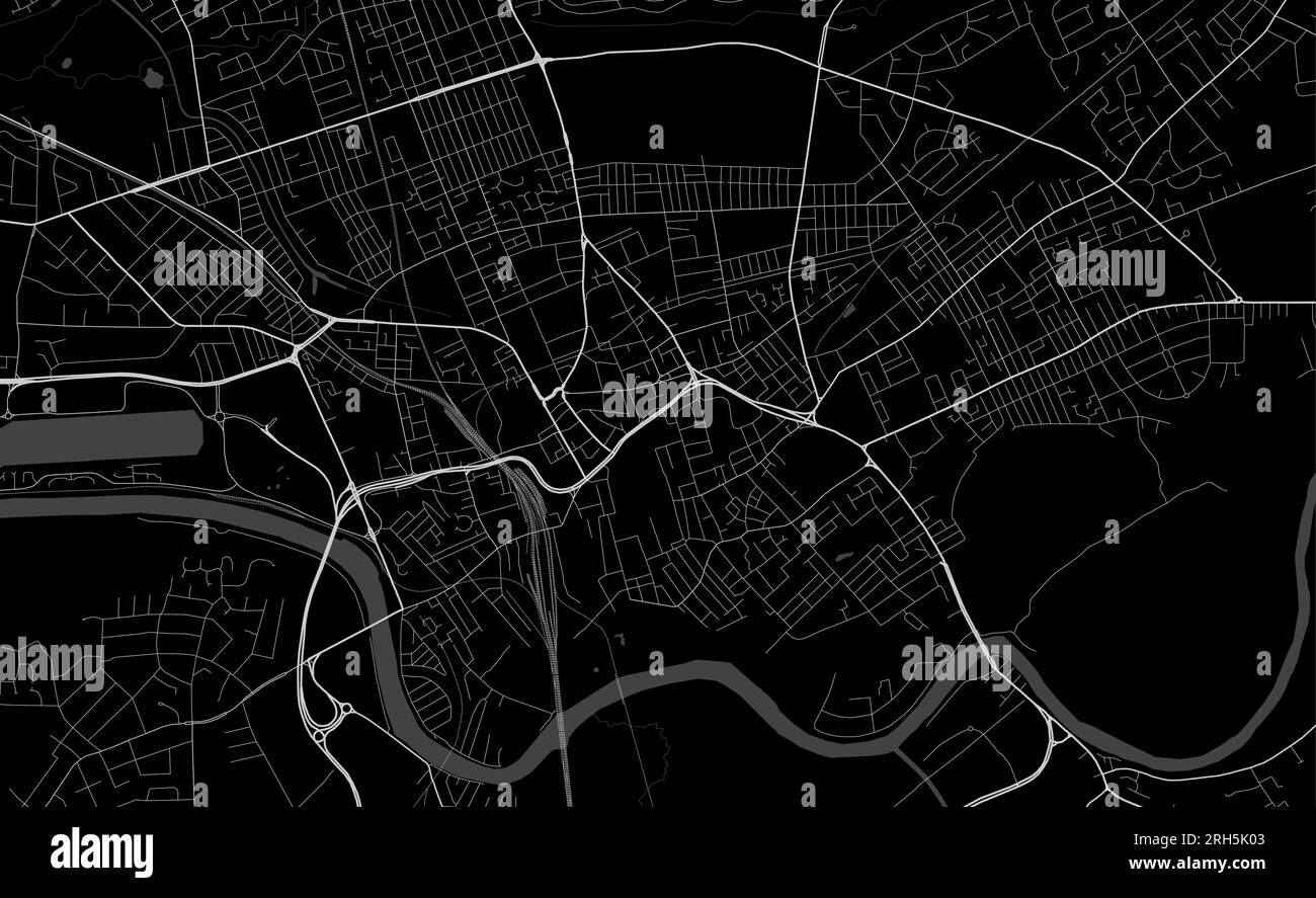 Mappa di Preston, area urbana Illustrazione Vettoriale