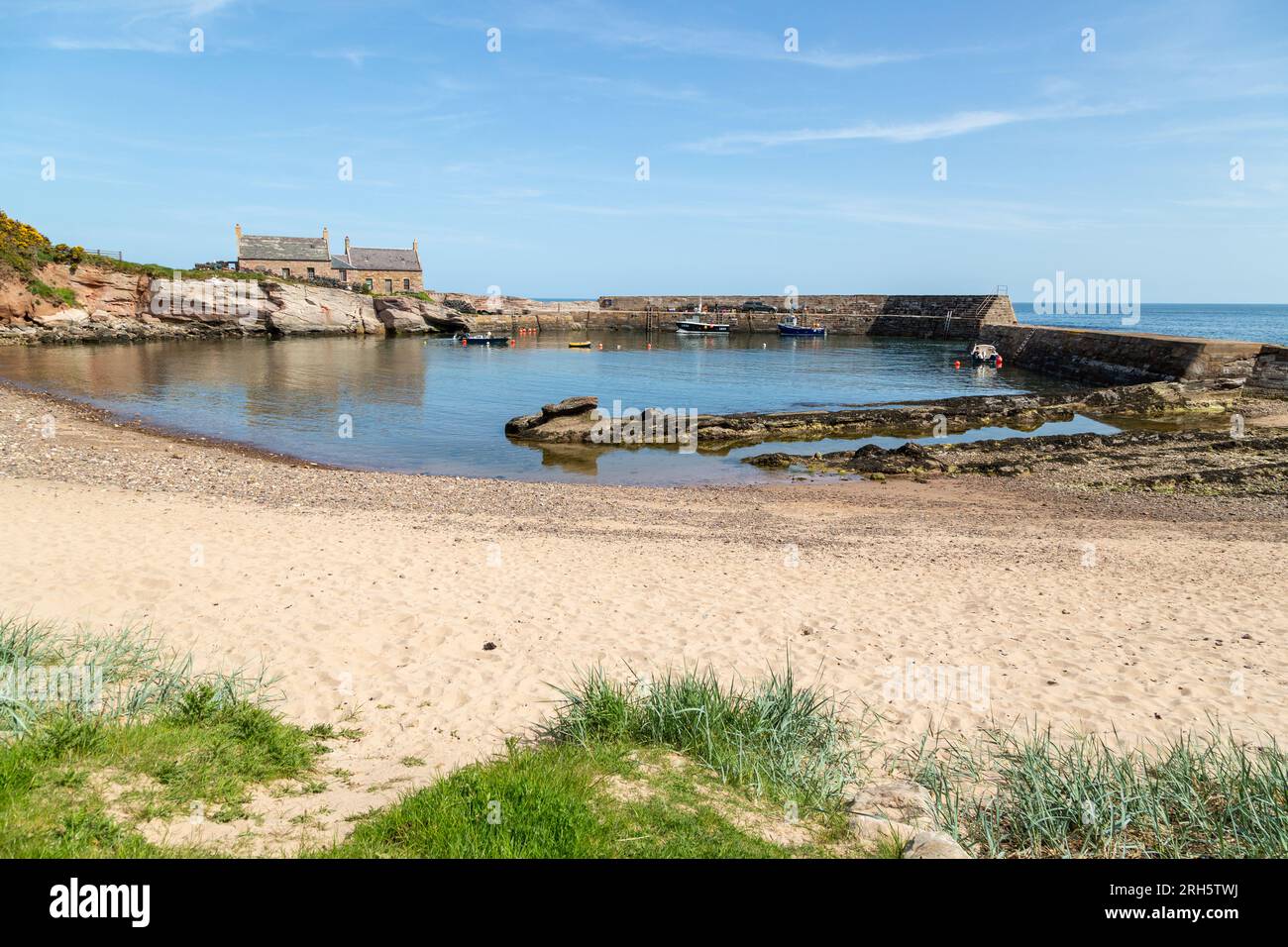 Il pittoresco Cove Harbour in Scozia Foto Stock