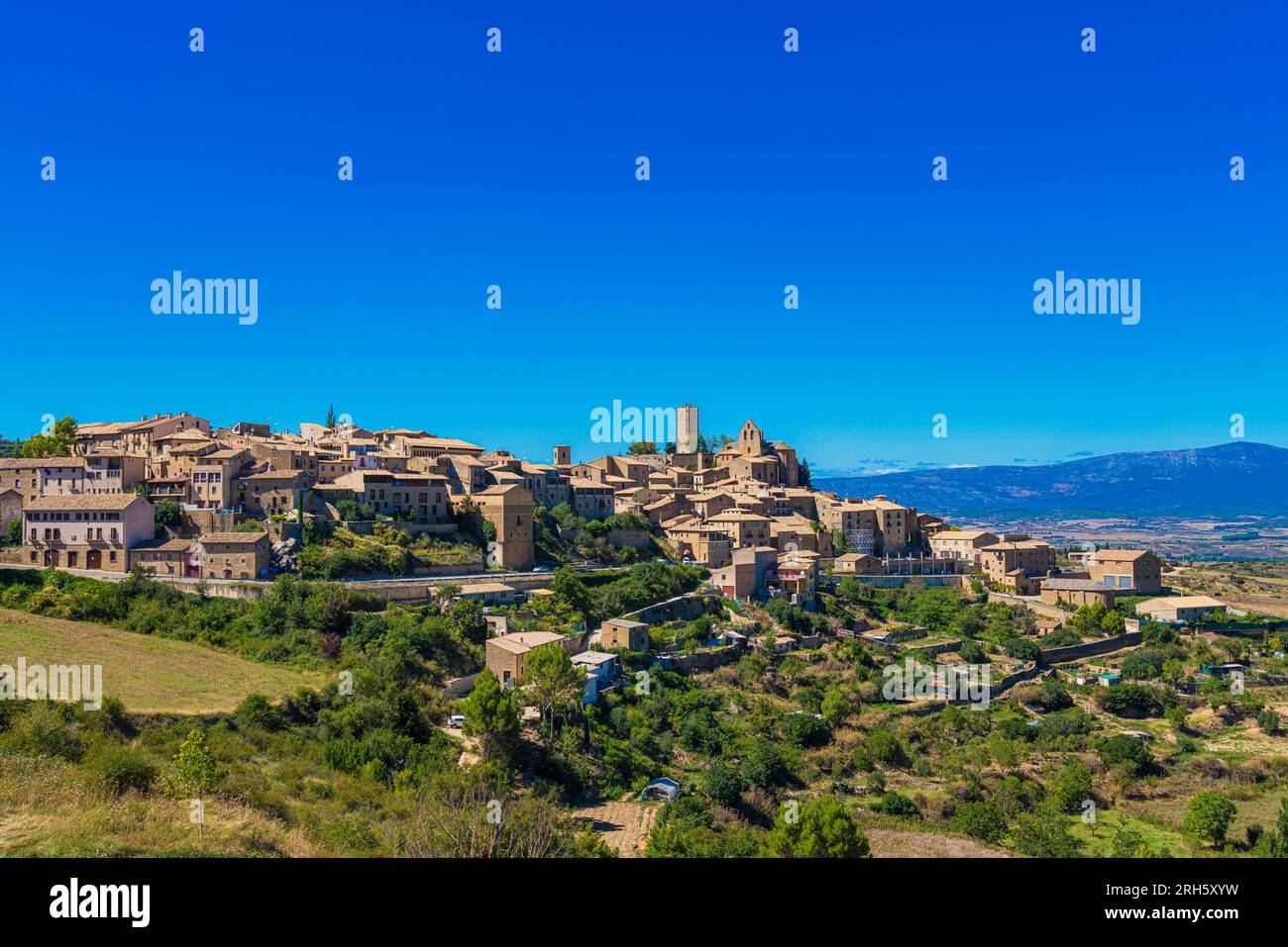 Vista panoramica di SOS del Rey Católico, uno dei più bei villaggi della Spagna. Foto Stock