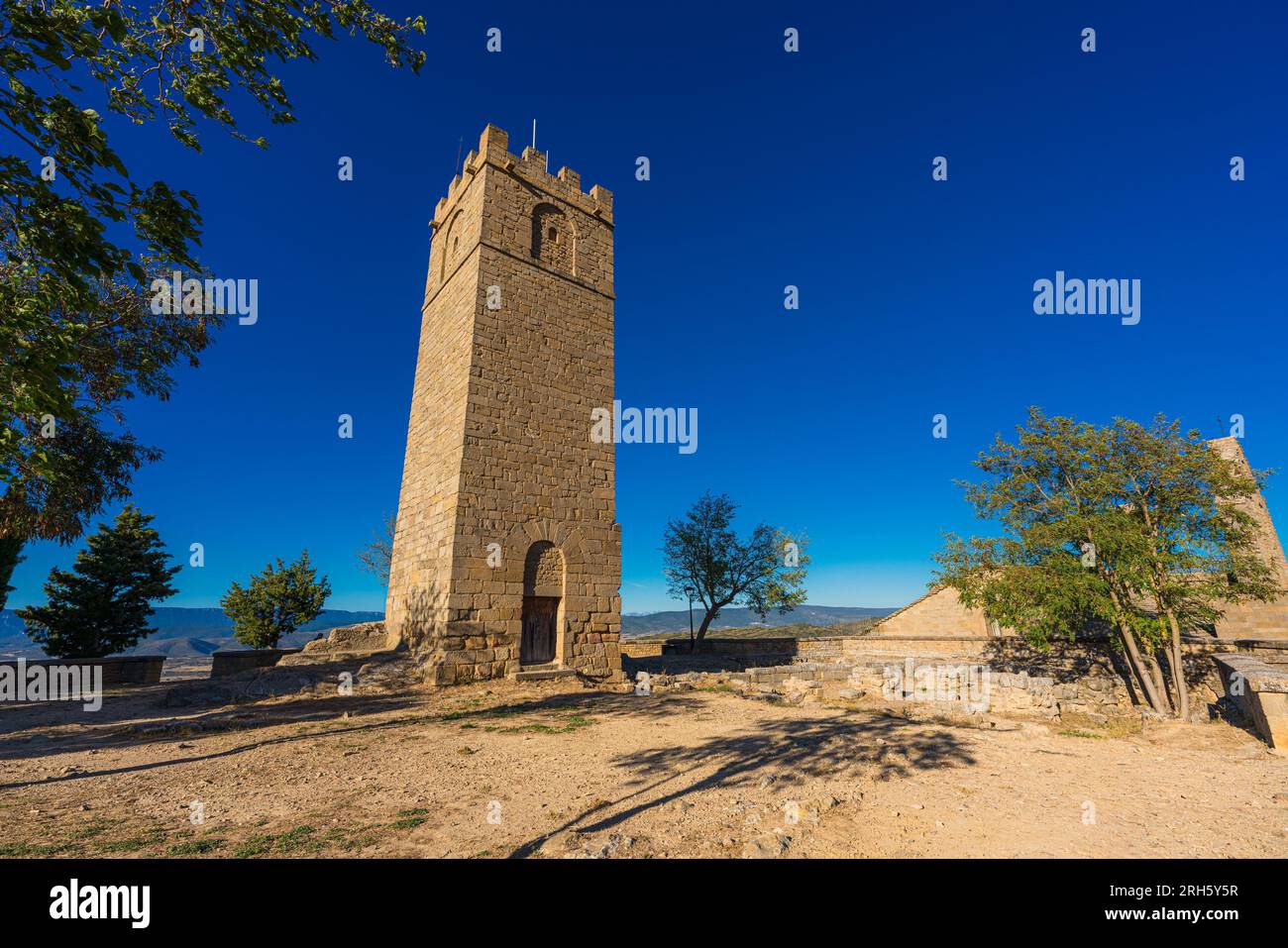 Vista della Torre del castello nella splendida città di SOS del Rey Católico, Spagna Foto Stock