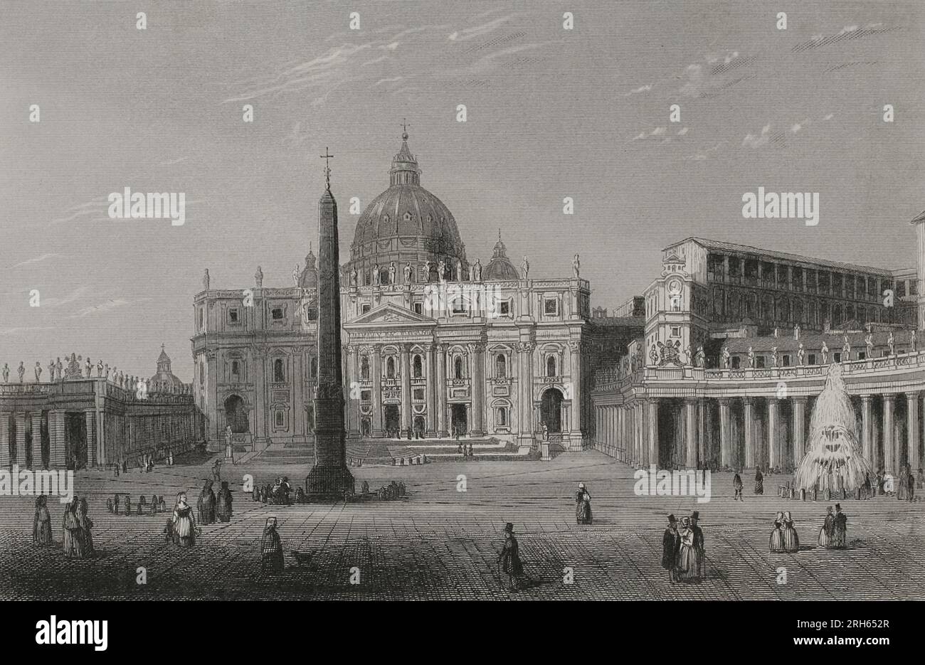 Città del Vaticano. Basilica di San Pietro. Incisione. "Historia Universal", di Cesar Cantu. Volume V. 1856. Foto Stock
