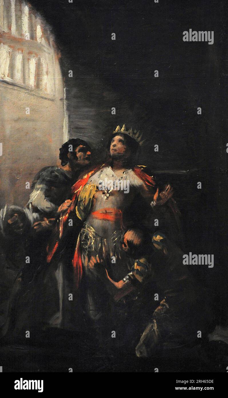 Saint Hermenegild (564-585). Principe e nobile visigoto. Saint Hermenegild in prigione, CA. 1799, di Francisco de Goya y Lucientes (1746-1828). Lazaro Galdiano Museum, Madrid, Spagna. Foto Stock
