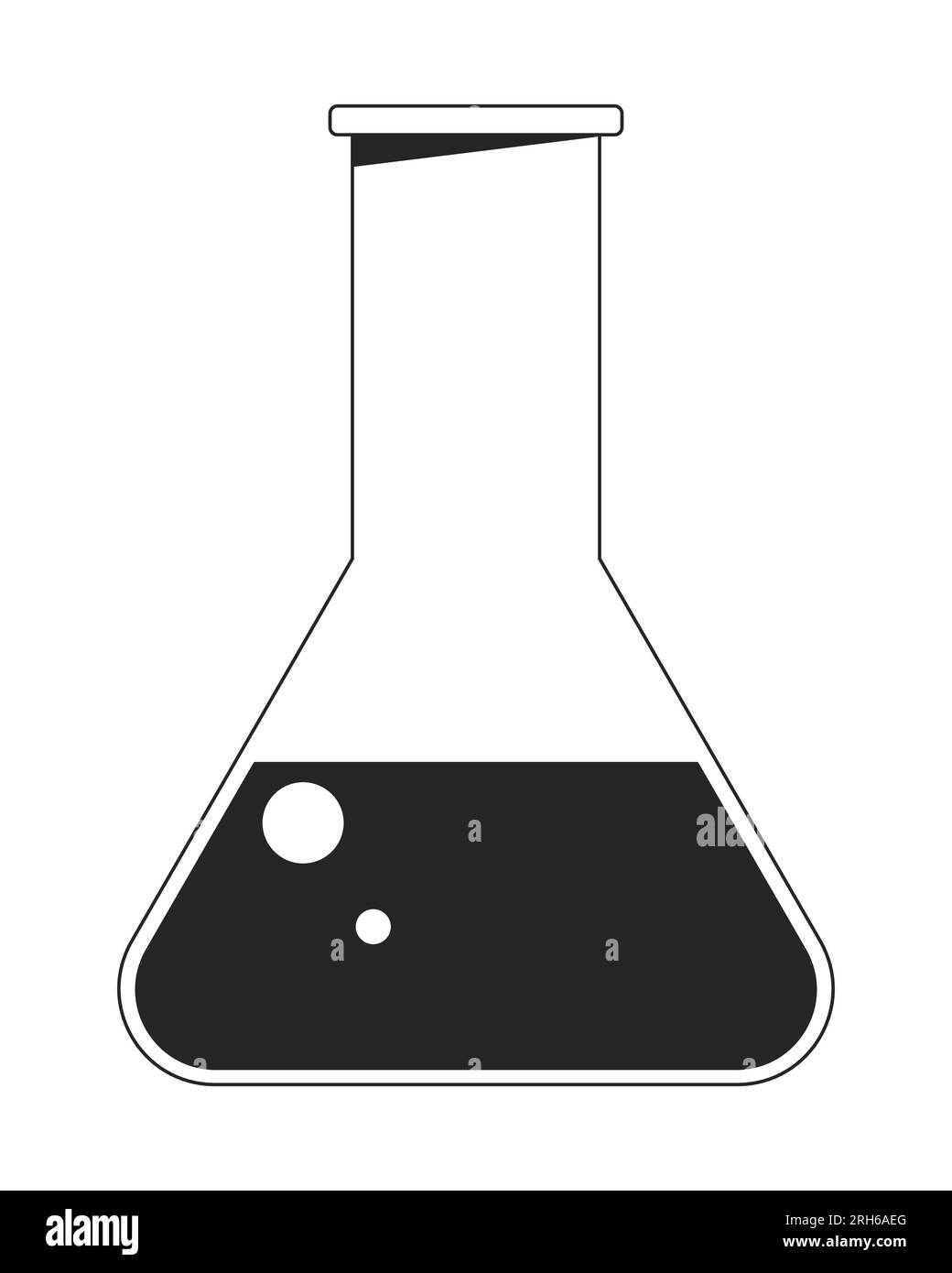 Matraccio in vetro con oggetto vettoriale isolato monocromatico piatto liquido Illustrazione Vettoriale