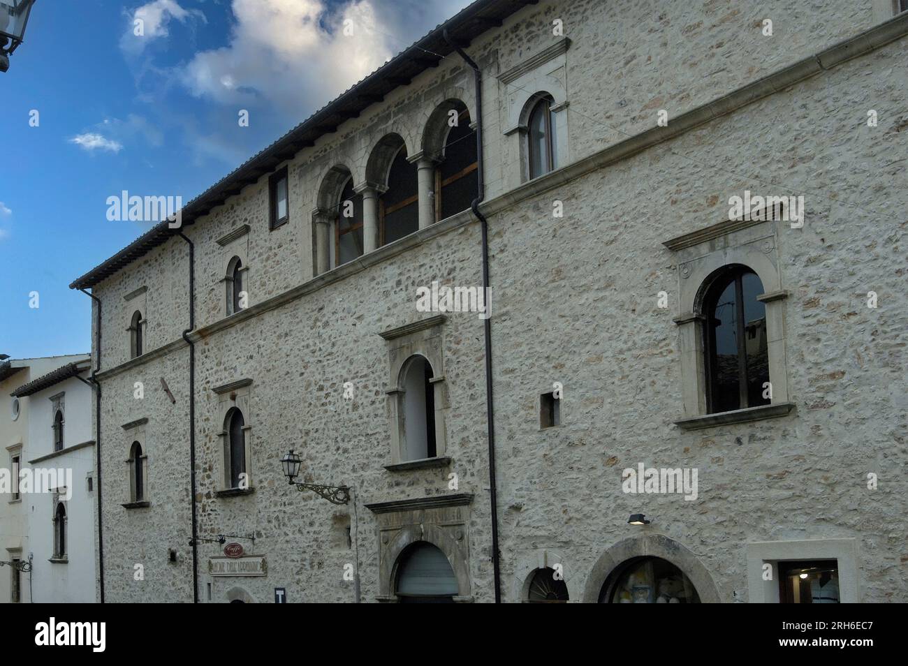 Italia Umbria Monteleone di Spoleto Barnabò Palace Foto Stock