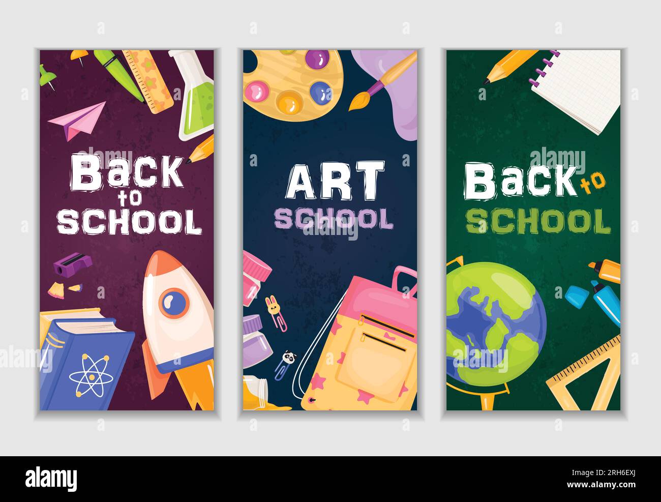 Composizione con cancelleria. Illustrazione Vettoriale