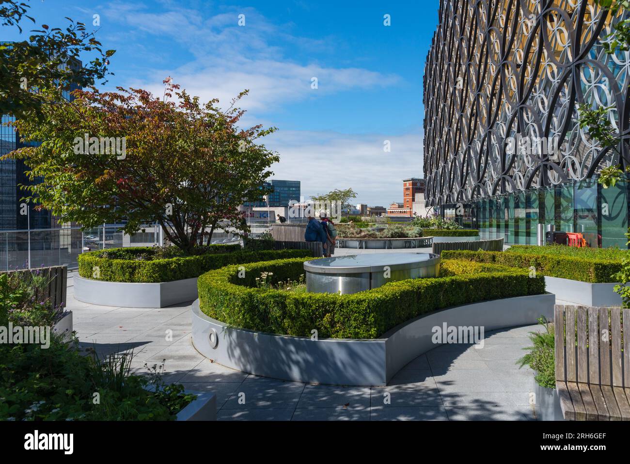 Biblioteca del giardino sul tetto di Birmingham nel centro di Birmingham Foto Stock