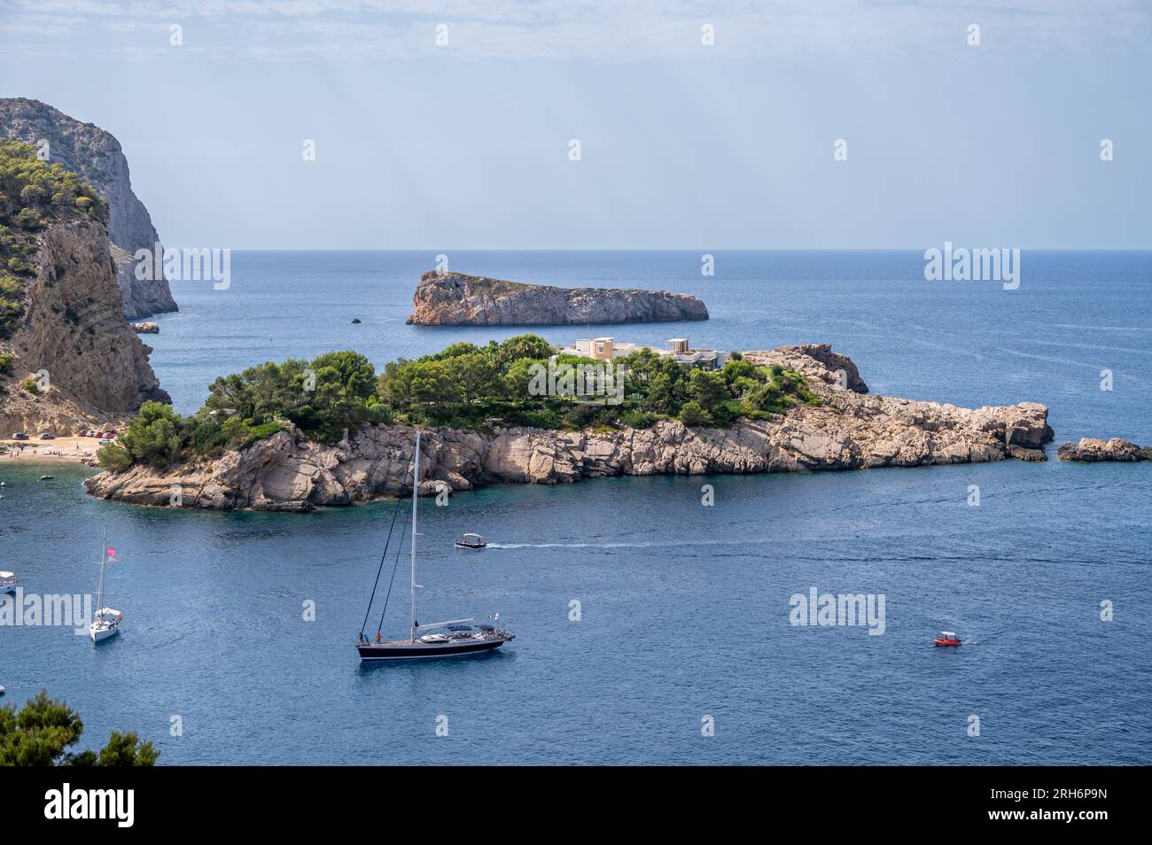 Bellissime scene al Port de Sant Miquel di Ibiza, Spagna. Foto Stock