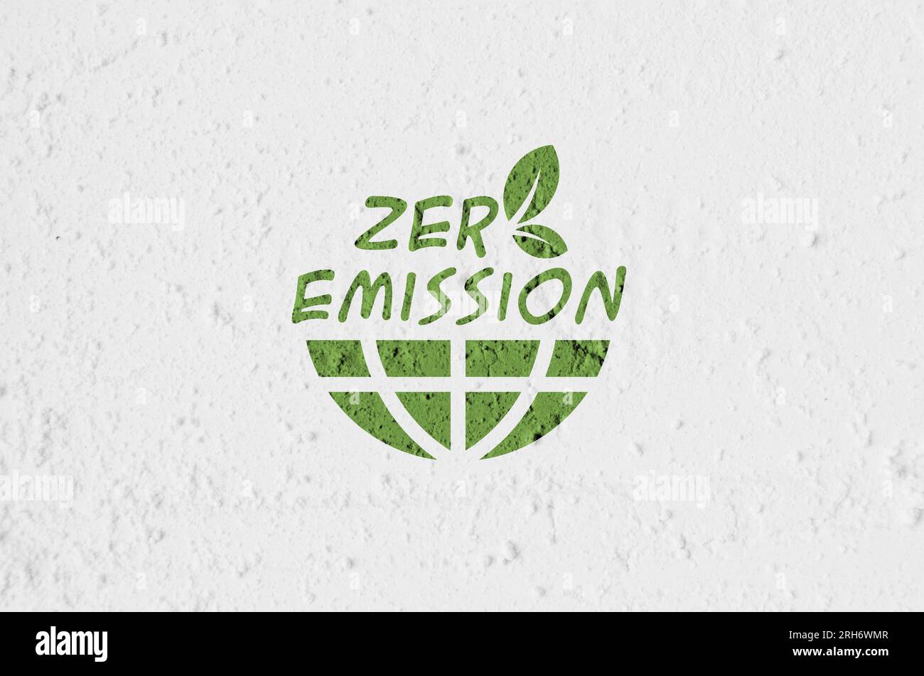 segnale di emissione zero su sfondo bianco Foto Stock