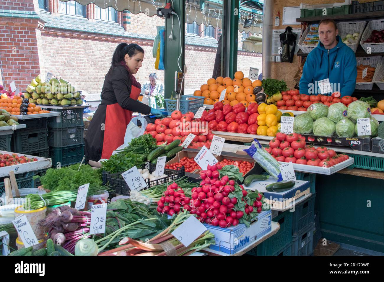 Mercato di Hala Targowa, Danzica, Polonia Foto Stock