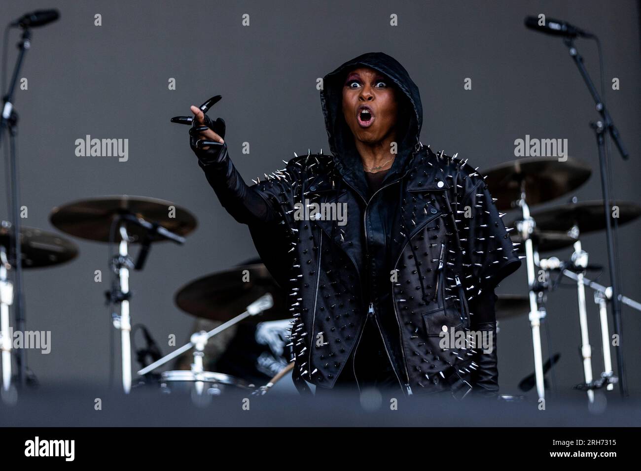 Milano, Italia. 2 luglio 2023. MILANO, ITALIA - 2 LUGLIO: Skin of Skunk Anansie si esibisce all'i-Days 2023 Ippodromo Snai la Maura di Milano il 2 luglio 2023 a Milano, Italia. (Foto di Roberto Finizio/NurPhoto) credito: NurPhoto SRL/Alamy Live News Foto Stock