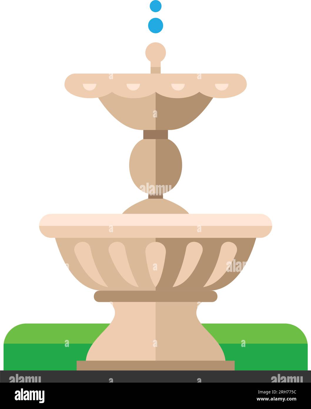 Icona vettoriale della fontana in marmo della città Illustrazione Vettoriale