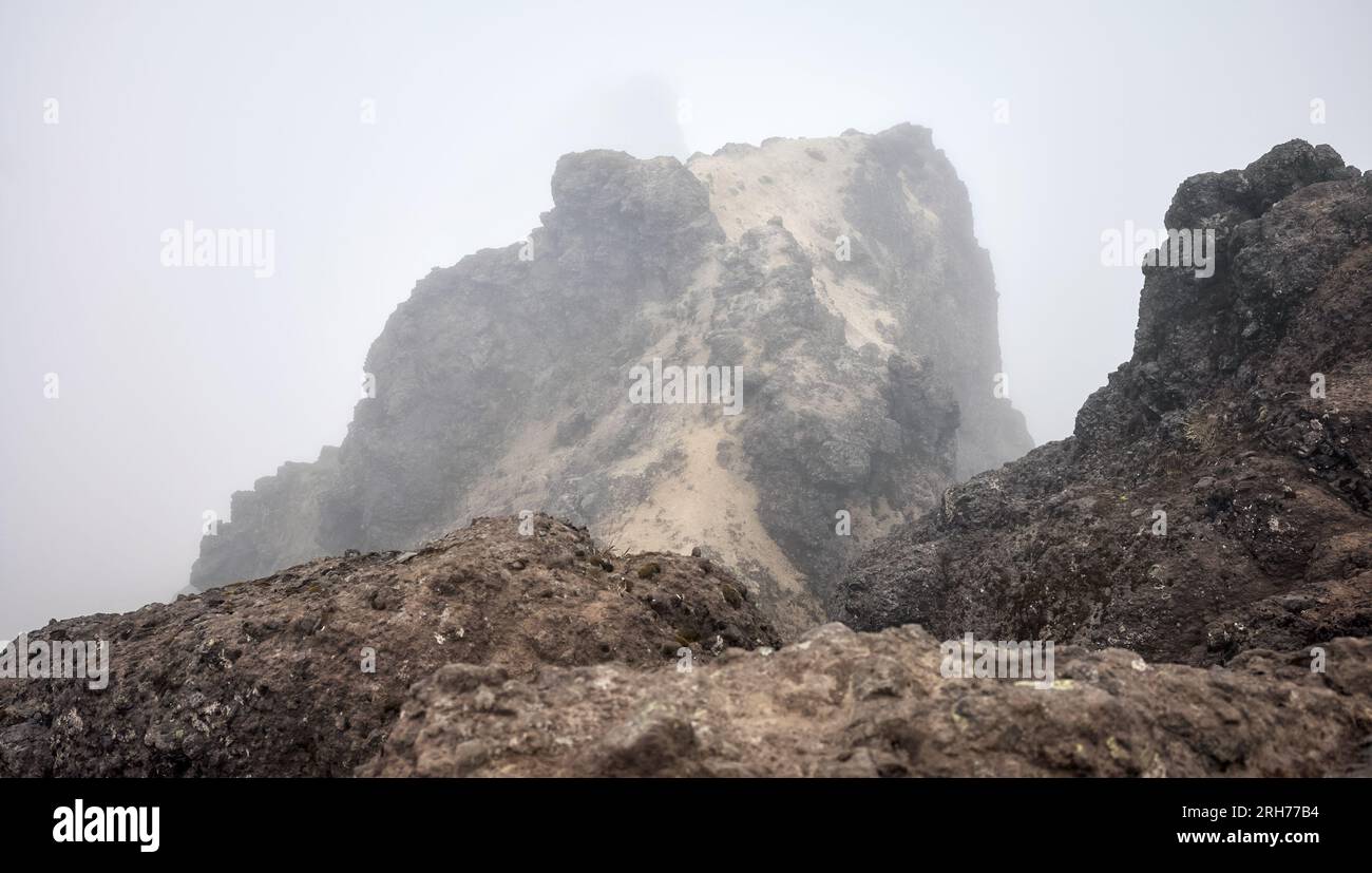 Cima del vulcano Ruminahui, Parco Nazionale Cotopaxi, Ecuador. Foto Stock