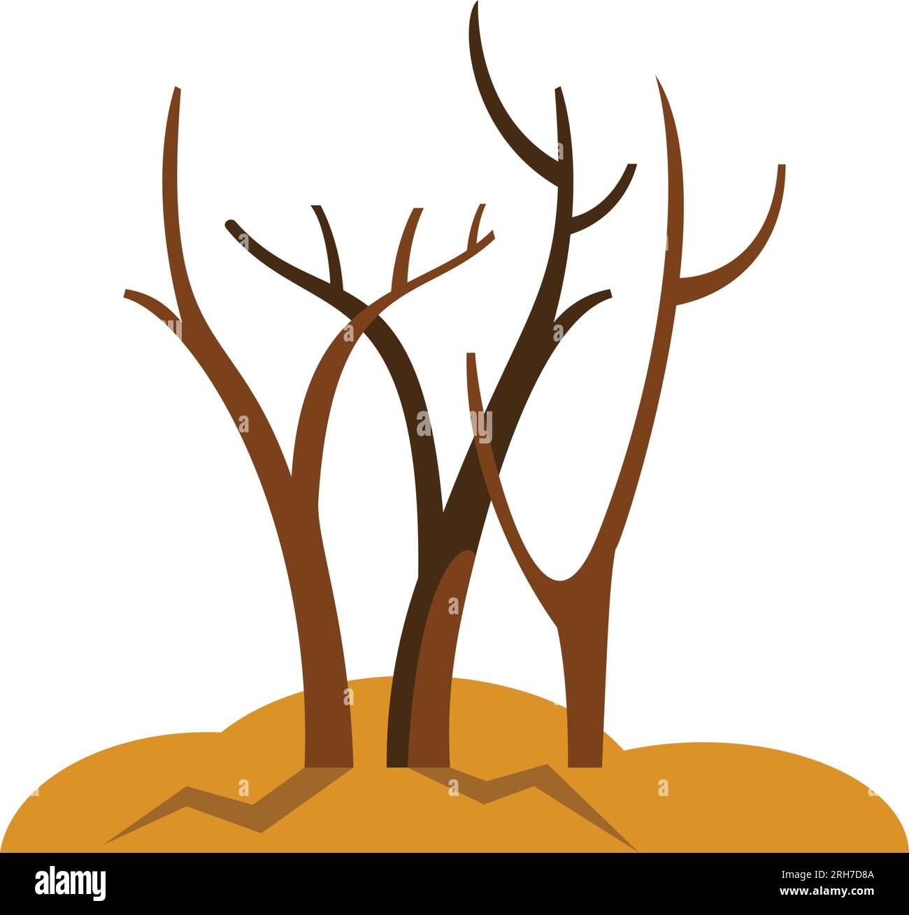 Terra arida causata da icona vettore di siccità Illustrazione Vettoriale