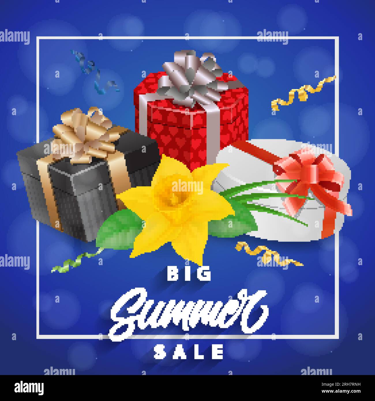 Scritta "Big Summer sale" in Frame Illustrazione Vettoriale