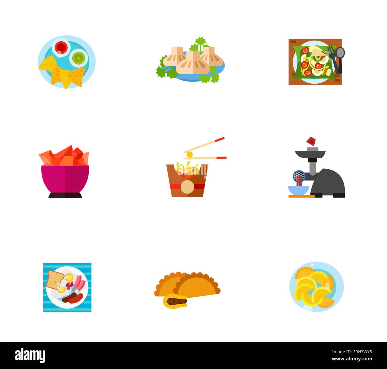 Set di icone per mangiare Illustrazione Vettoriale