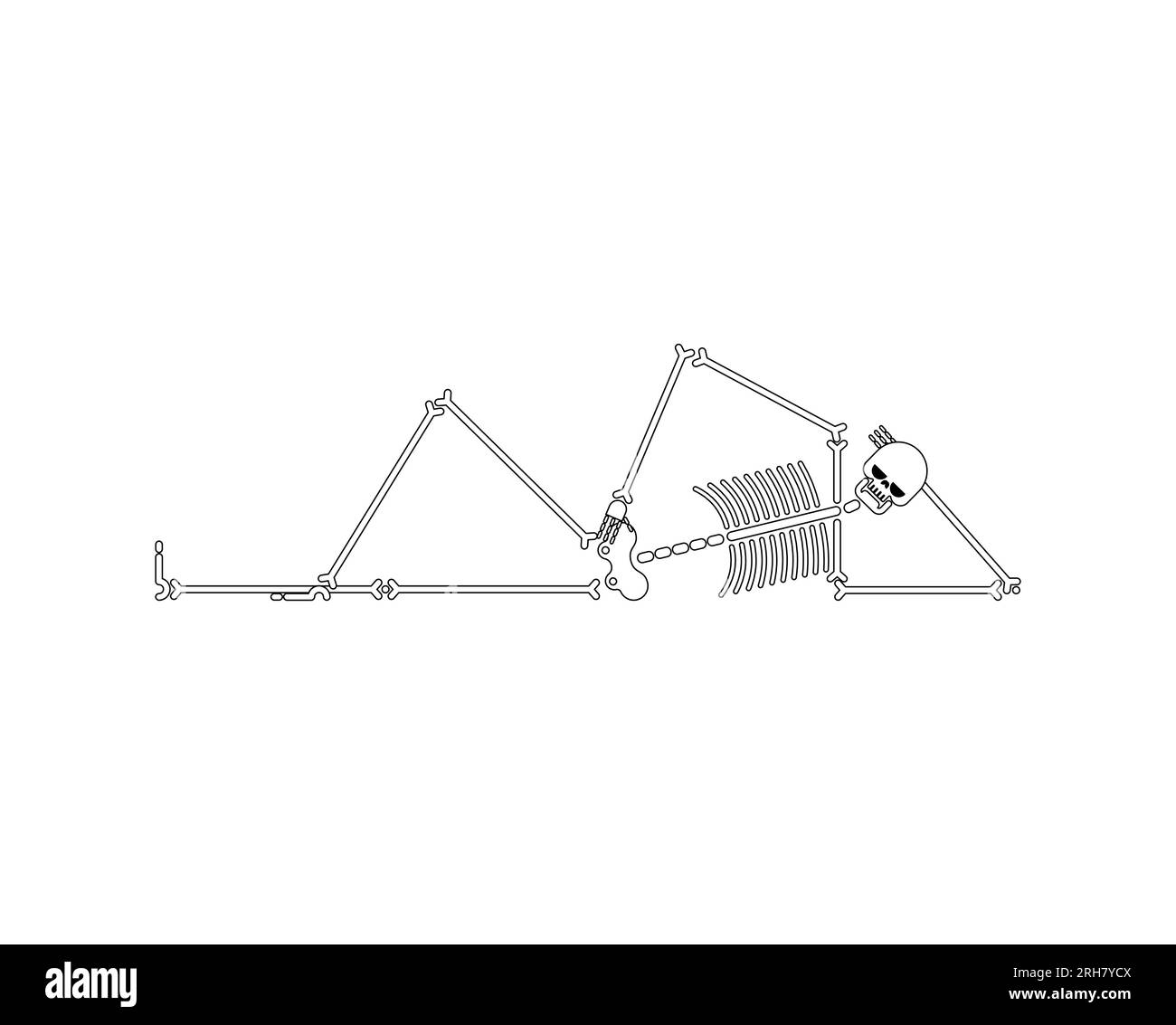 Lo scheletro sta riposando isolato. Illustrazione vettoriale Illustrazione Vettoriale