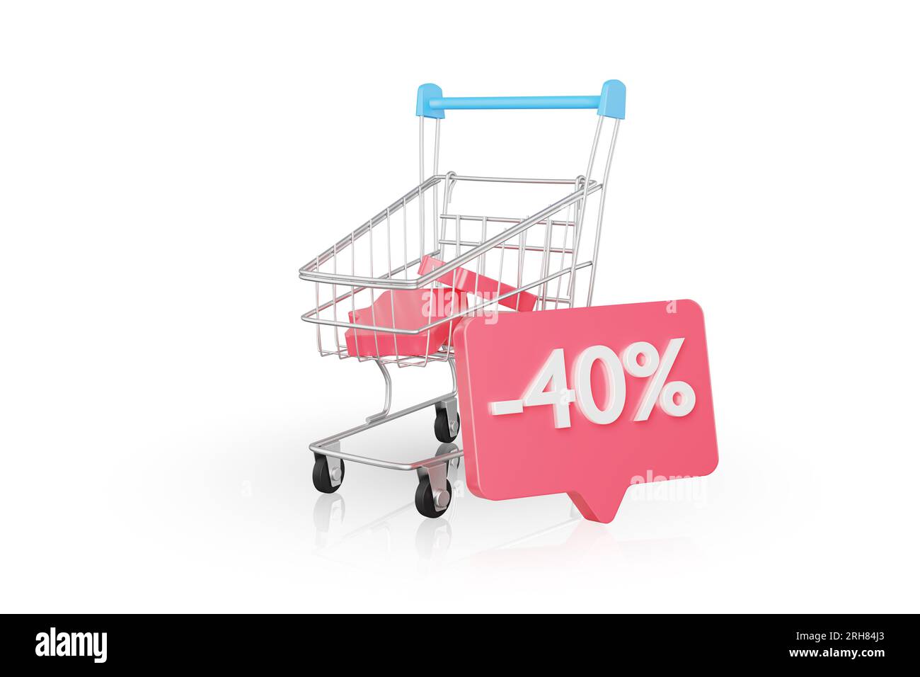 sconto del 40%. Icona di sconto per il carrello della spesa. Promozione con una vendita nel negozio. Pubblicità di vendita. Banner pubblicitario. - 40% di sconto Foto Stock