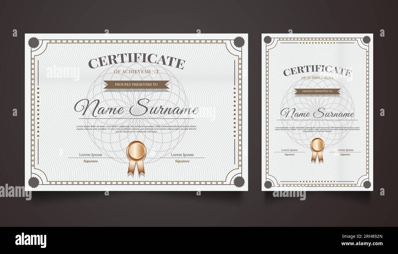 Modello di certificato di lusso con decorazioni vintage Illustrazione Vettoriale