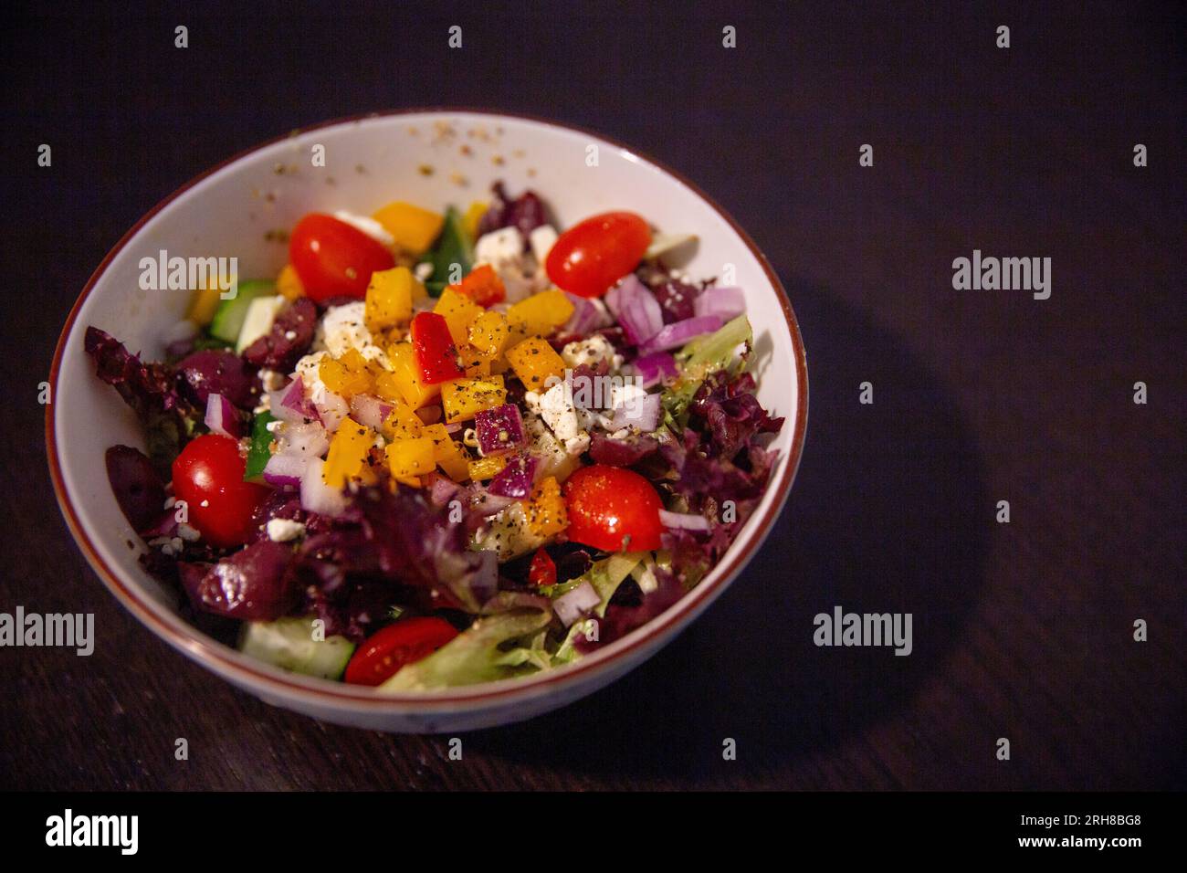 Piccola insalata greca come prima portata Foto Stock