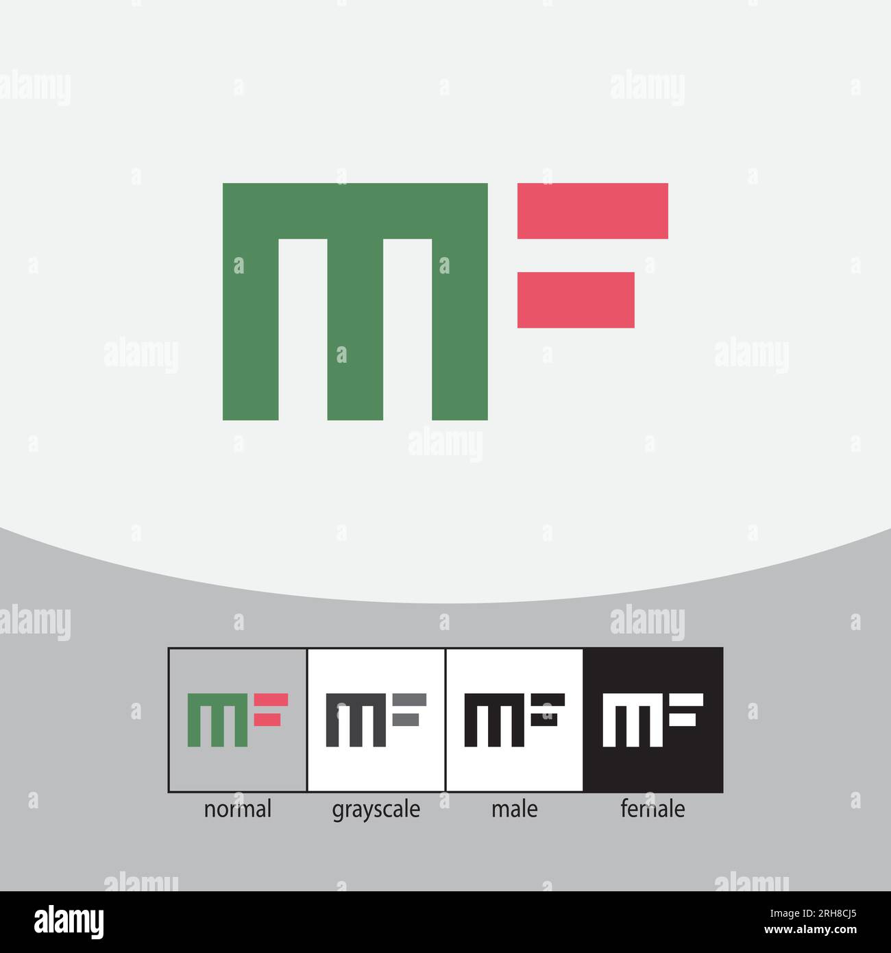 Logo M e F Letter. - Vector Illustrazione Vettoriale