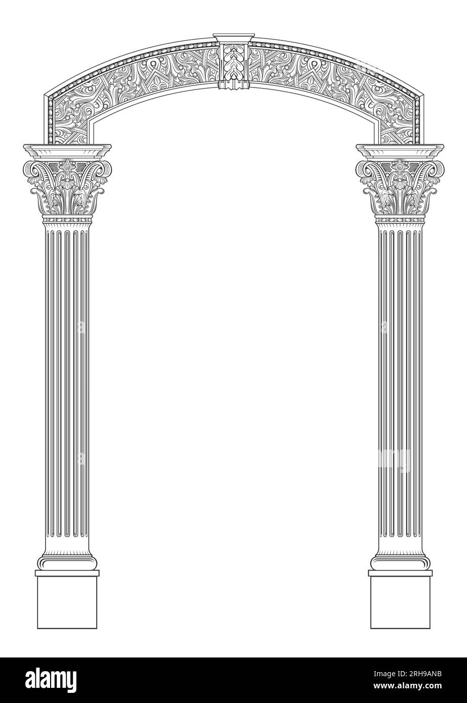 Arco classico con colonne corinzie greche Illustrazione Vettoriale