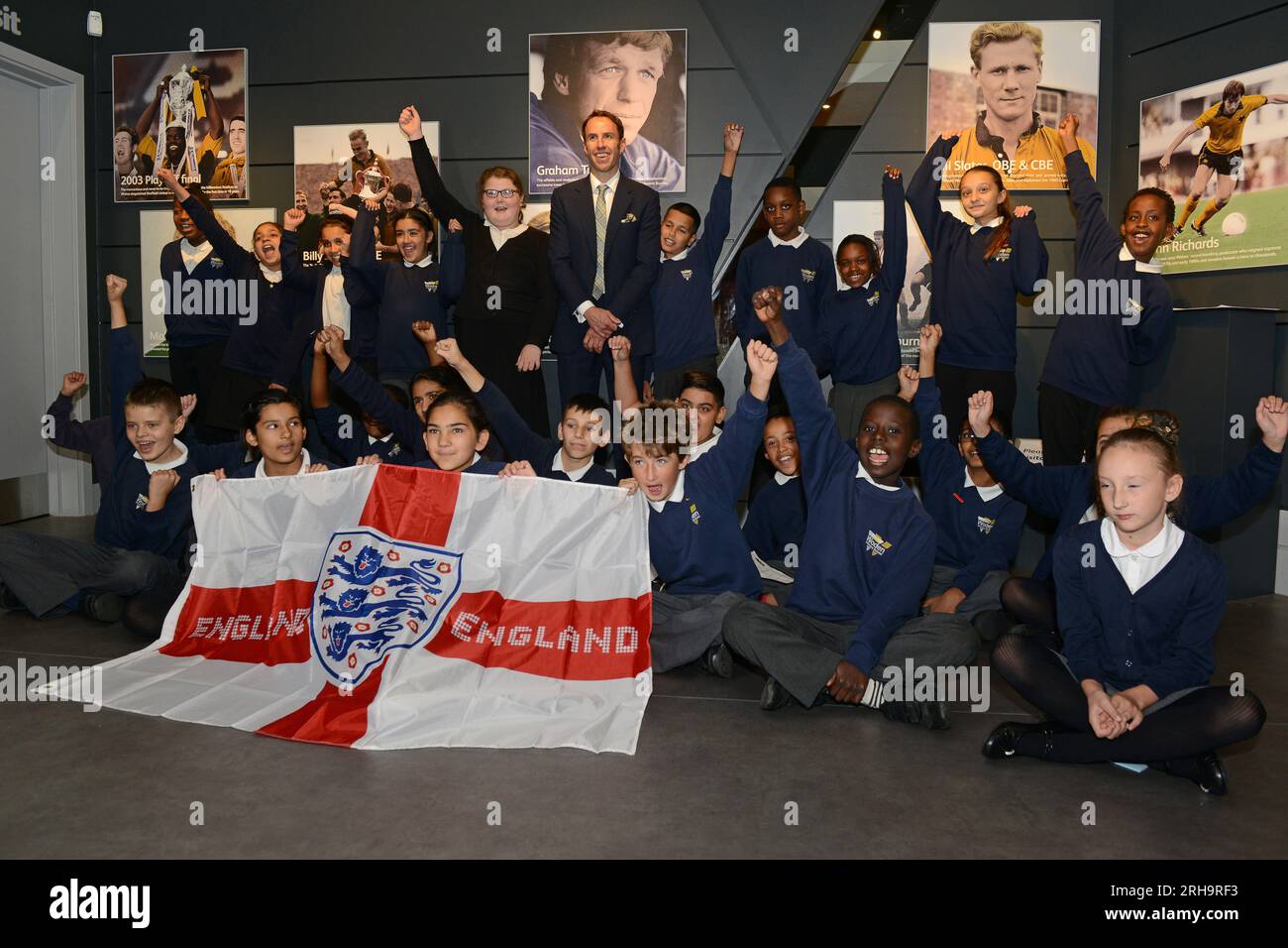 L'allenatore inglese di calcio Under 21 Gareth Southgate al Molineux nel 2014 Foto Stock
