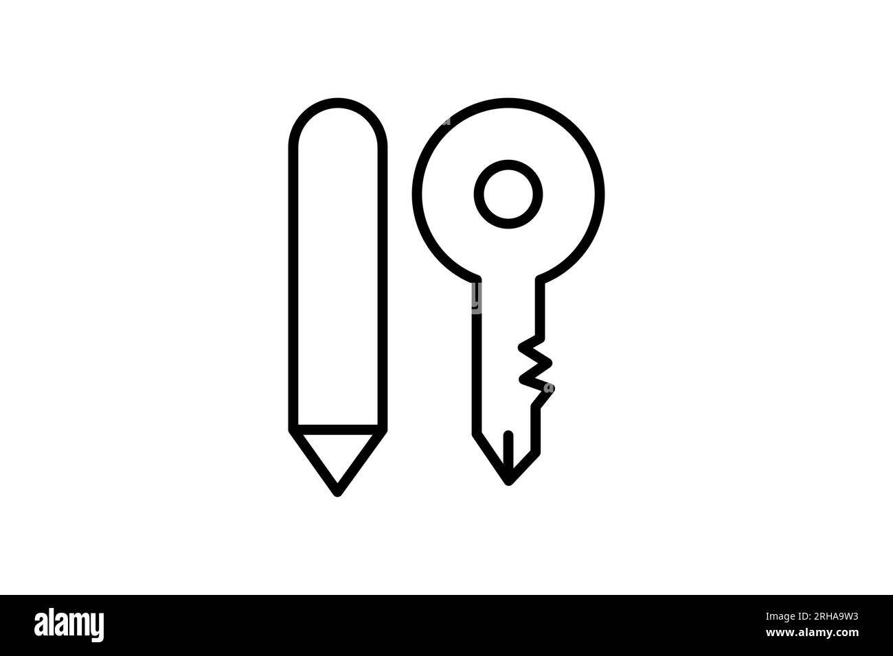 Icona della parola chiave. Icona relativa all'ottimizzazione dei motori di ricerca. adatto per la progettazione di siti web, app, interfacce utente. stile icona linea. Semplice progettazione vettoriale Illustrazione Vettoriale