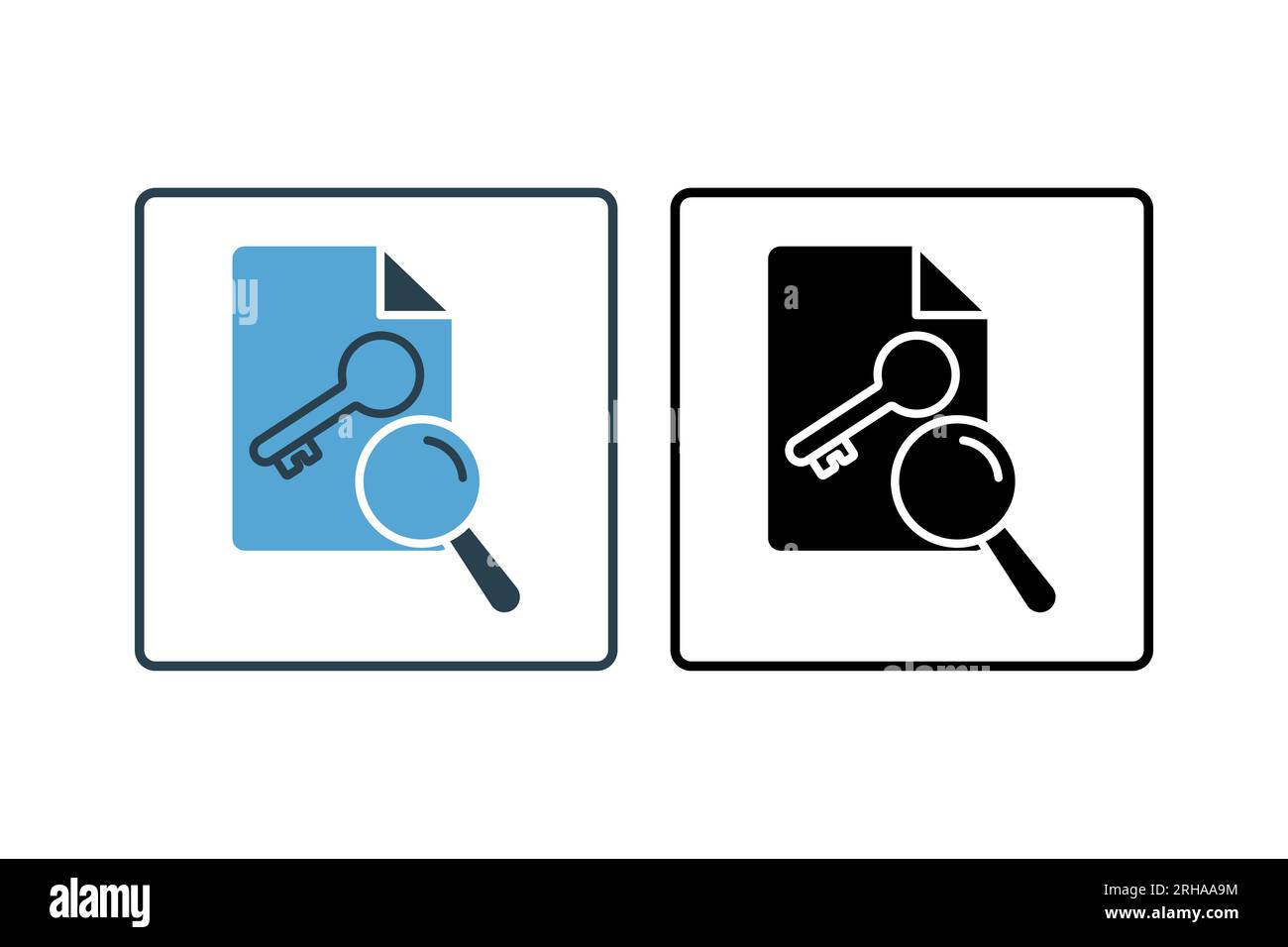 Icona della parola chiave. Icona relativa all'ottimizzazione dei motori di ricerca. adatto per la progettazione di siti web, app, interfacce utente. stile icona a tinta unita. Semplice design vettoriale e Illustrazione Vettoriale