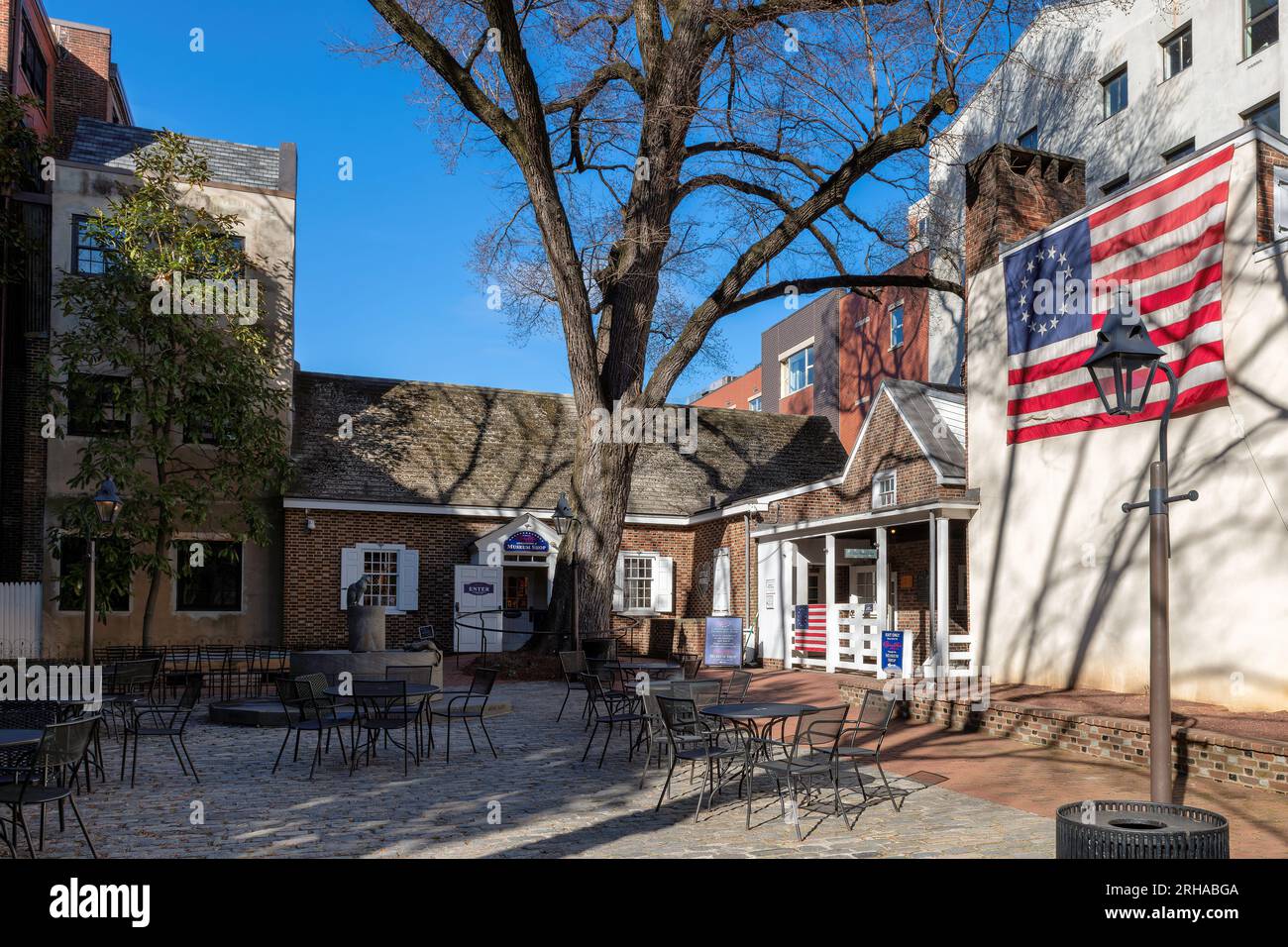 Casa di Betsy Ross, Betsy Ross ha cucito la prima bandiera americana a Philadelphia, Pennsylvania. Foto Stock