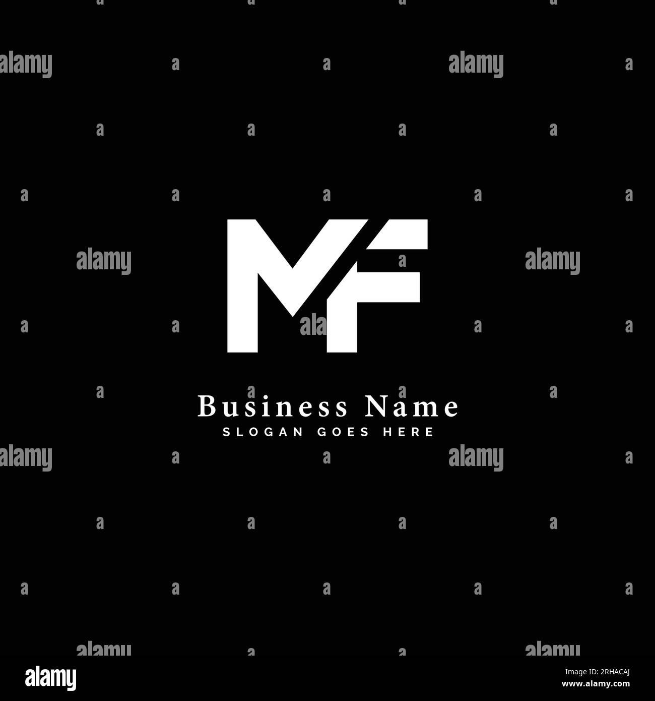 M, F, MF Letter Logo Design Vector Template. Illustrazione dell'alfabeto astratto del logo MF Illustrazione Vettoriale