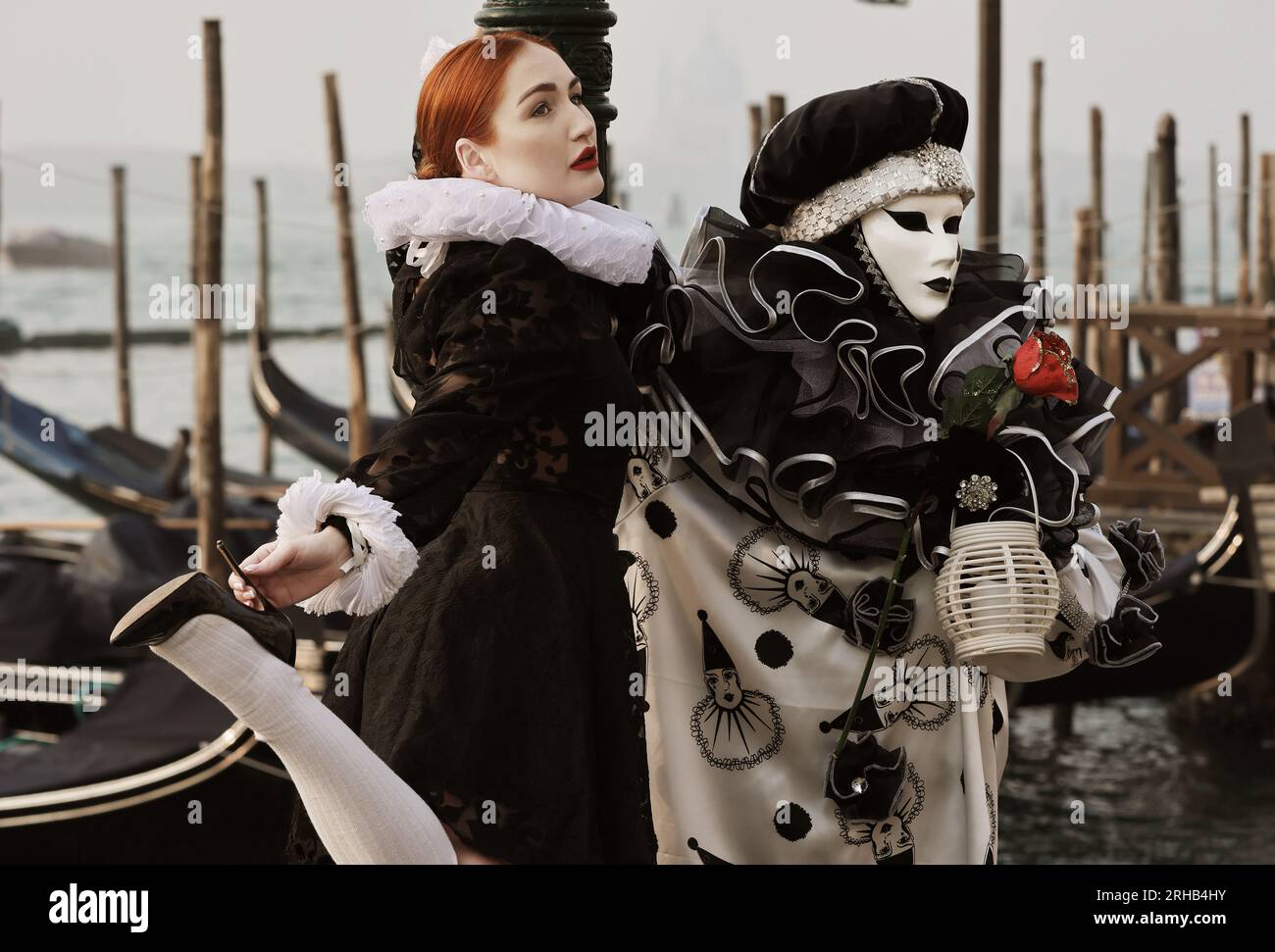 Tänzerin, Ballett, Karneval Venedig, Venedig Karneval, Beauty, Carnevale di Venezia, Masken in Venedig, Venedig Frau, Kleidern und schönen Frauen Foto Stock