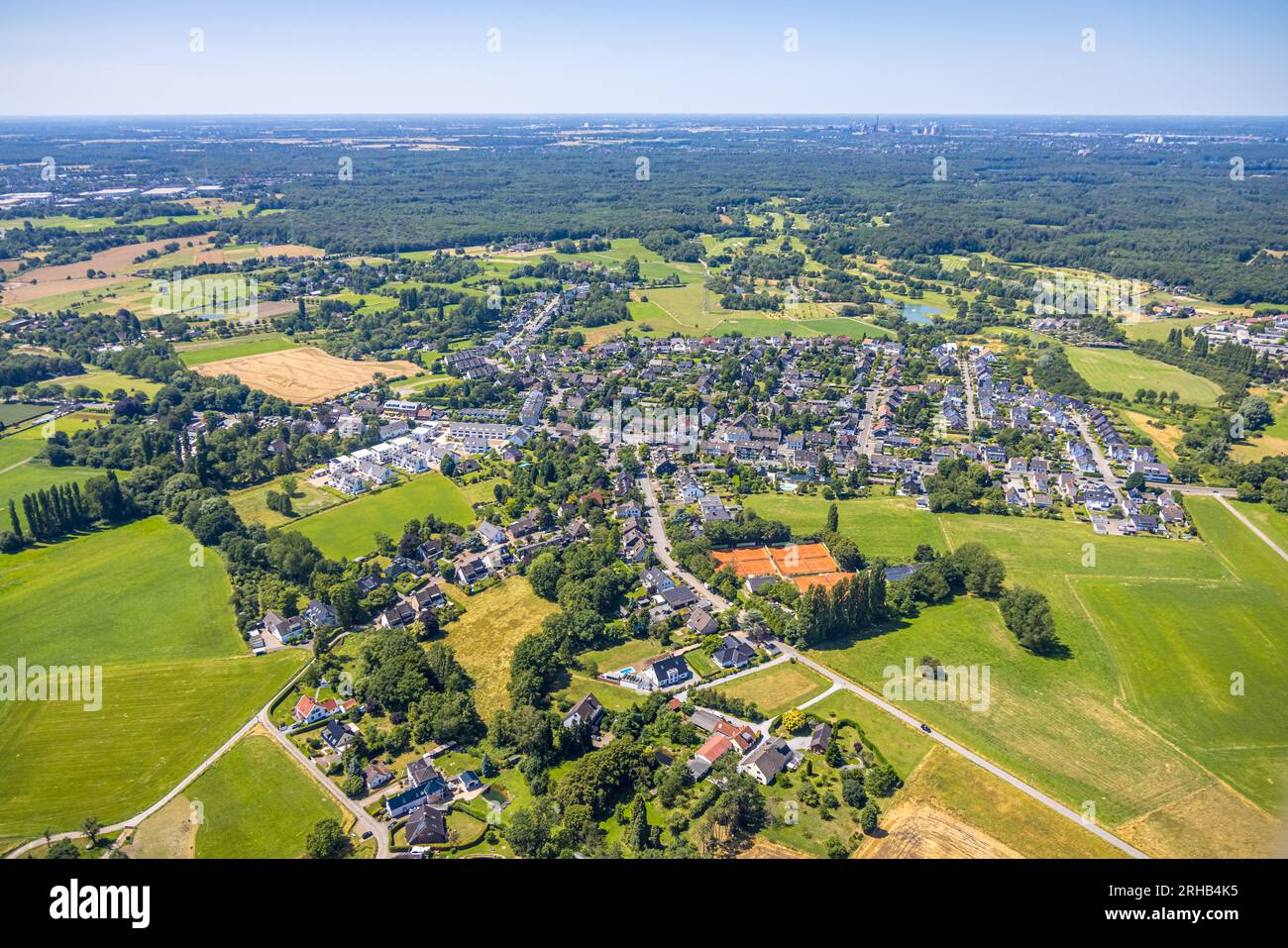 Vista aerea, vista località Selbeck, Saarn - Sud, Mülheim an der Ruhr, regione della Ruhr, Renania settentrionale-Vestfalia, Germania, Germania, Germania Europa, fotografia aerea, Mü Foto Stock