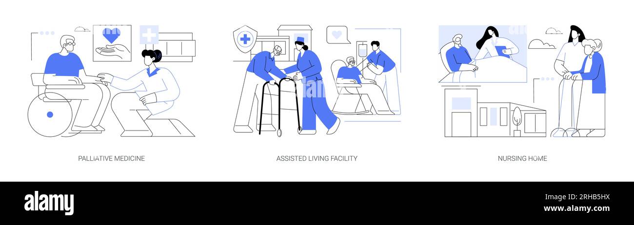 Ospizio e medicina palliativa illustrazioni astratte dei vettori concettuali. Illustrazione Vettoriale