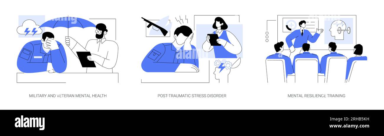 Psichiatria militare illustrazioni astratte di concetto vettoriali. Illustrazione Vettoriale