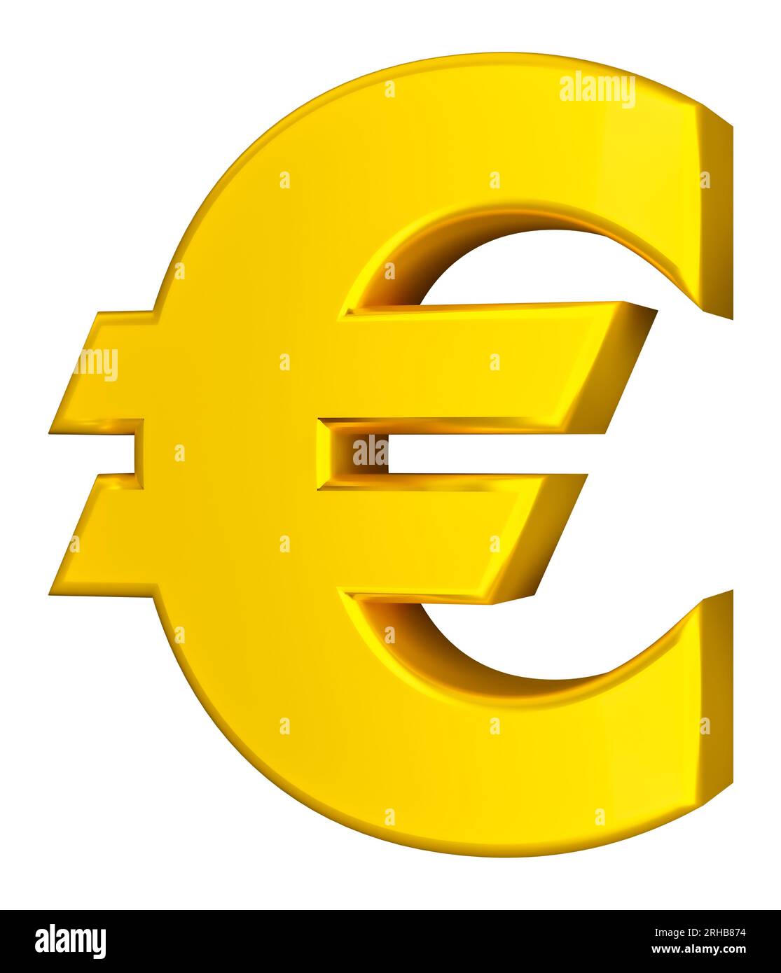 Simbolo finanziario e commerciale. Euro sign. Isolato su sfondo bianco Foto Stock