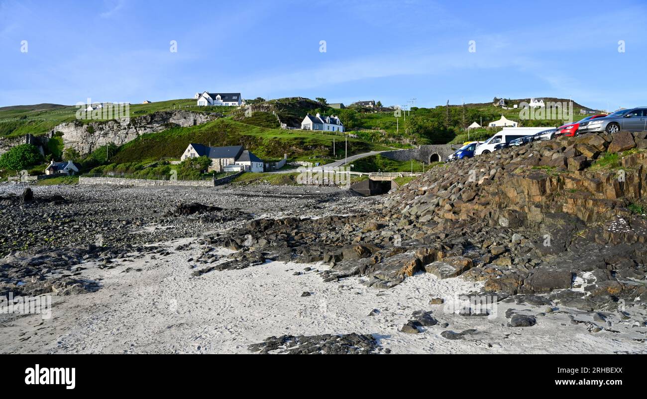 Scozia Isola di Skye Elgol e la sua spiaggia. Famosa per la fotografia Foto Stock