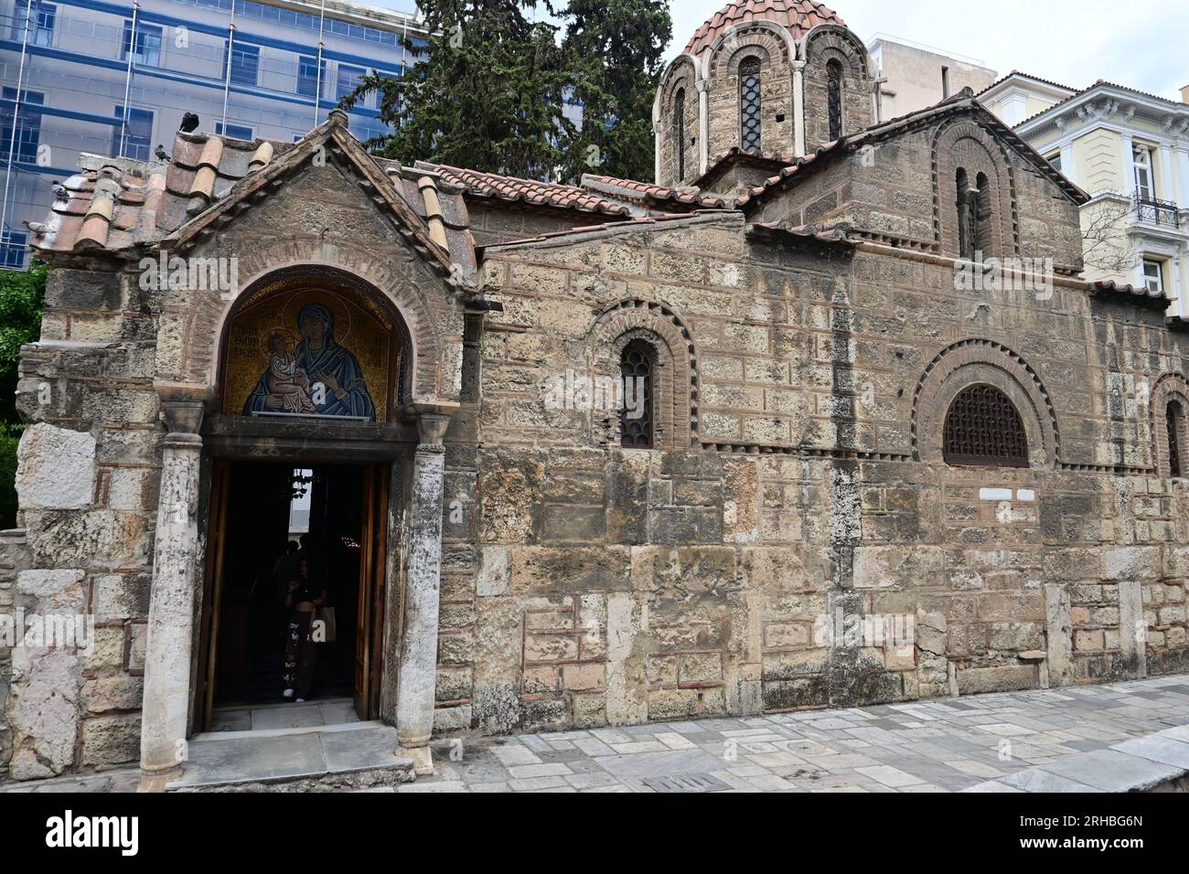 Chiesa di Panagia Kapnikarea, Centro città di Atene, Grecia Foto Stock