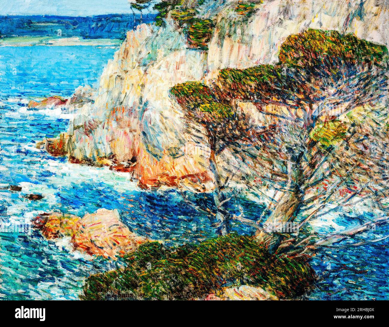 Point Lobos, Carmel di Frederick Childe Hassam. Originale dal Los Angeles County Museum of Art Foto Stock