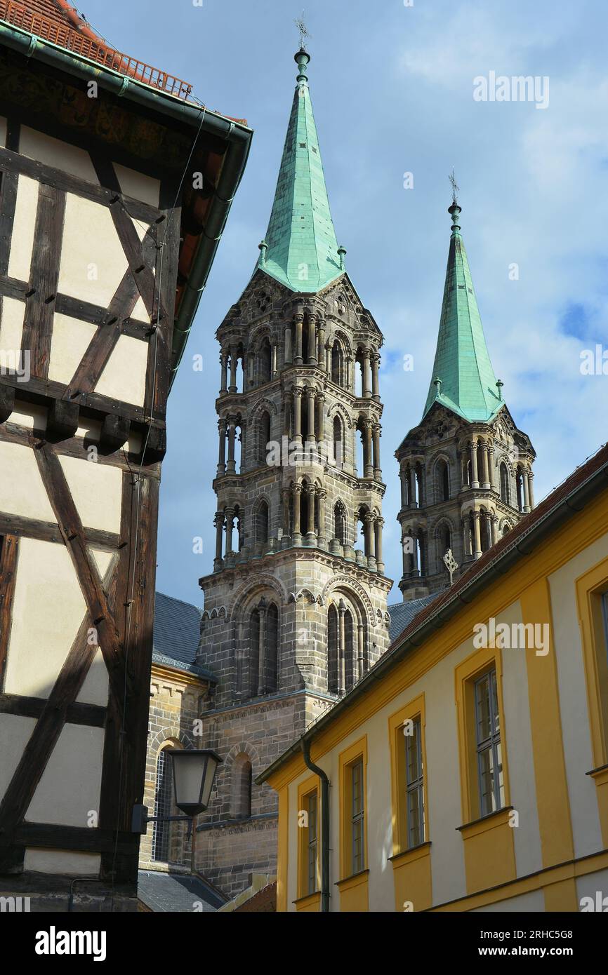 Bamberger Dom, Bamberg, Franken / Franconia, Bayern / Baviera, Germania Foto Stock