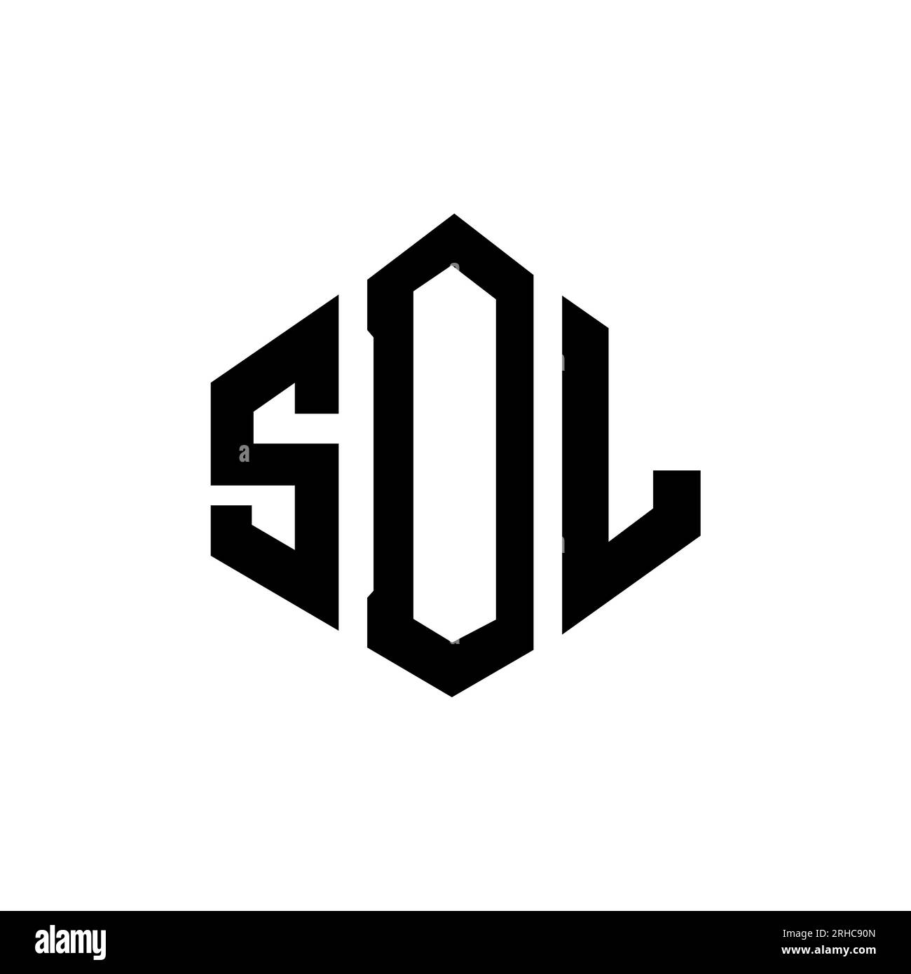 Logo SDL Letter con forma poligonale. Design del logo SDL Polygon e a forma di cubo. Modello con logo vettoriale esagonale SDL in bianco e nero. SDL monogr Illustrazione Vettoriale