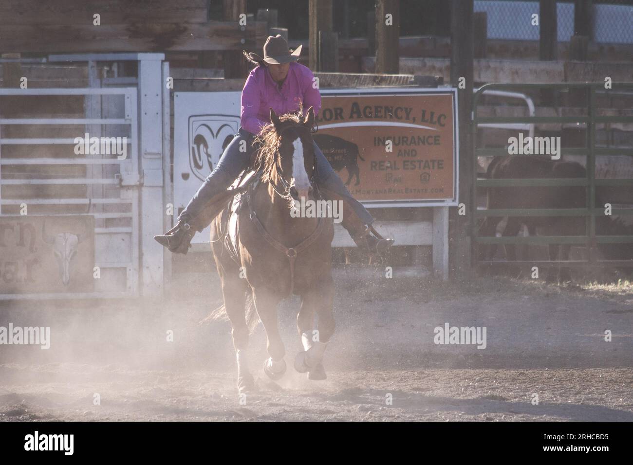 Augusta American Legion PRCA Rodeo Slack ad Augusta, MT- Estate 2019 Foto Stock
