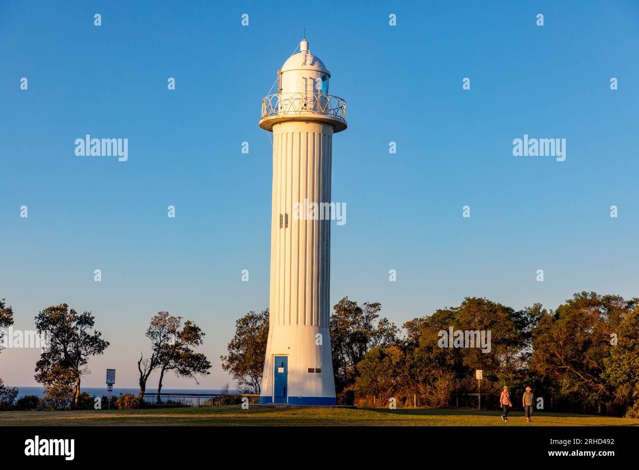 Faro di Yamba, noto anche come faro attivo Clarence Head Light in questa città costiera sulla costa nord del nuovo Galles del Sud, Australia Foto Stock