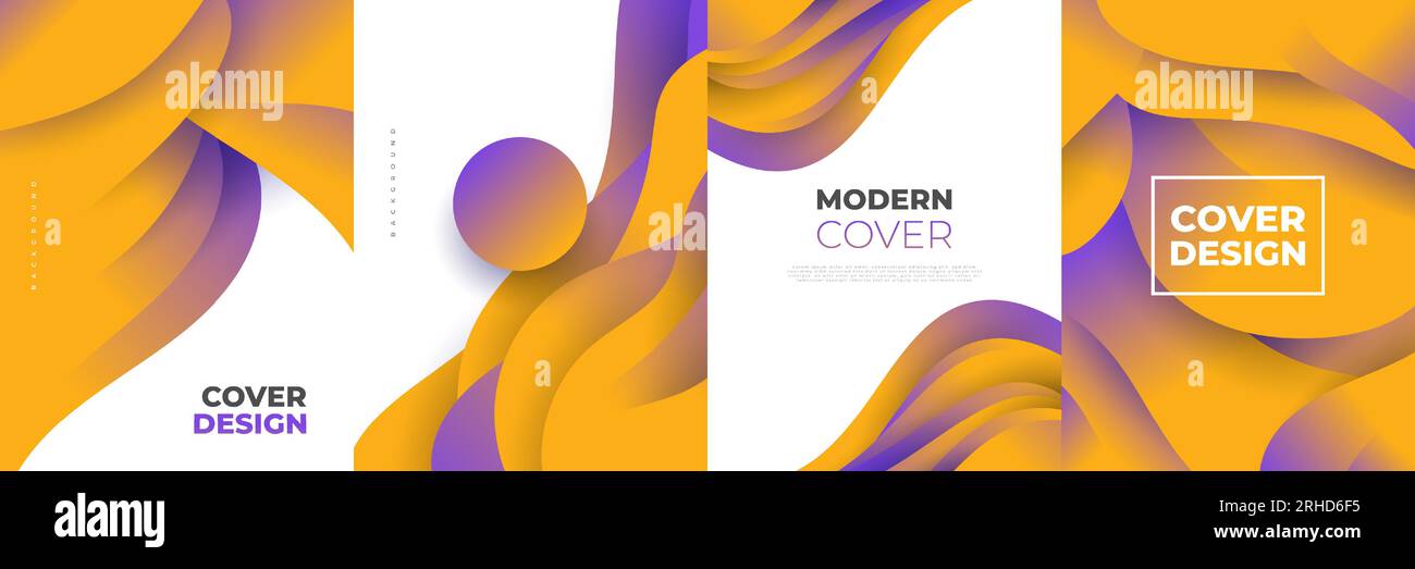 Modello di copertina moderno astratto con forme colorate fluide e liquide. Design con sfondo liquido per pagina anteriore, tema, brochure, banner, copertina, Illustrazione Vettoriale