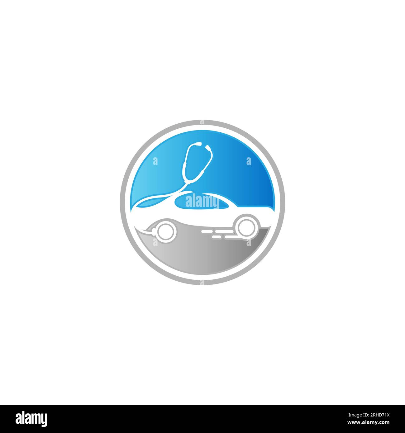 Logo dell'automobile medica, logo della clinica automobilistica, logo dell'automobile unico e creativo.EPS 10 Illustrazione Vettoriale