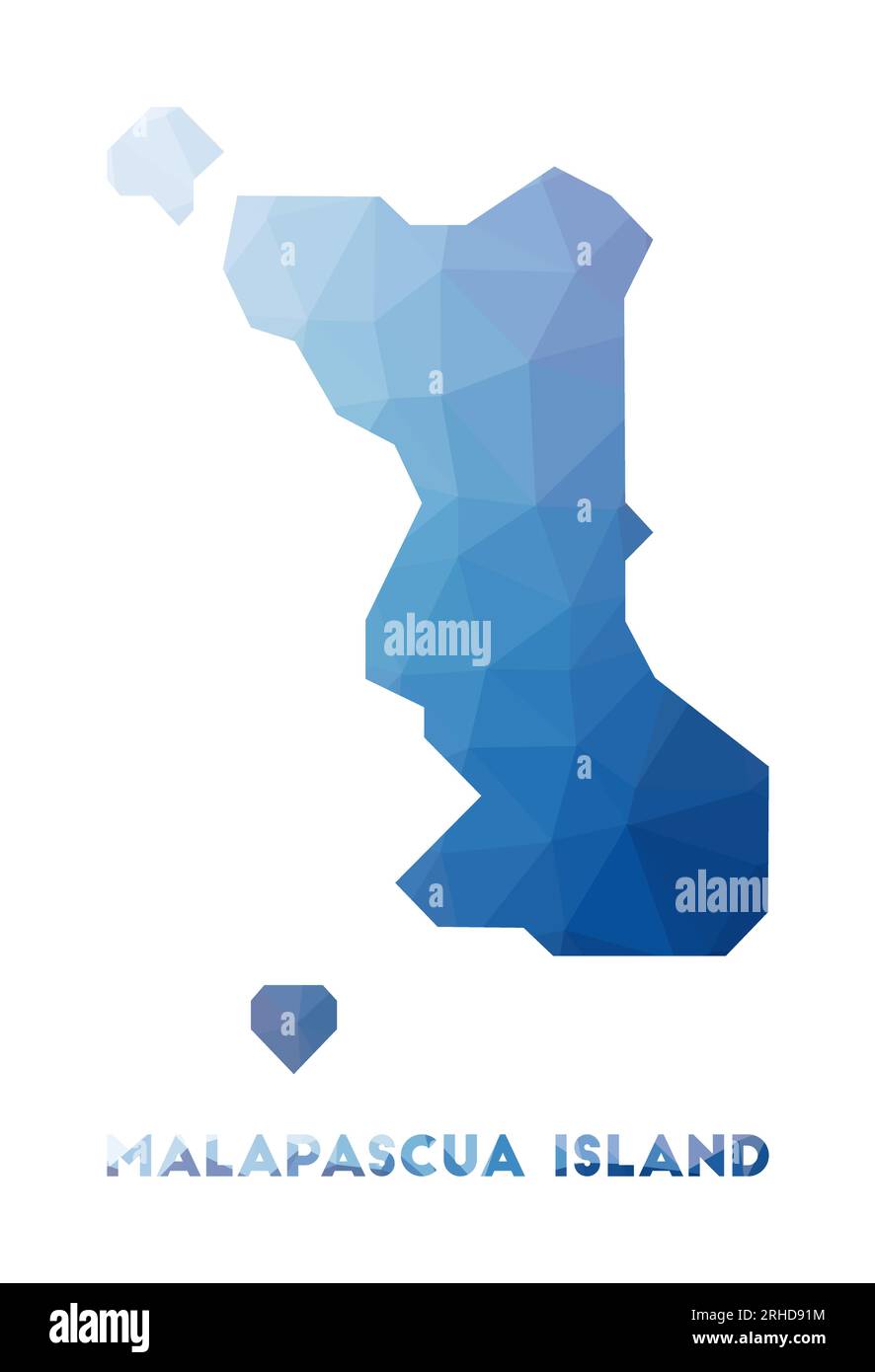 Mappa poly bassa dell'isola di Malapascua. Mappa poligonale dell'isola di Malapascua. Tecnologia, Internet, concetto di rete. Illustrazione vettoriale. Illustrazione Vettoriale