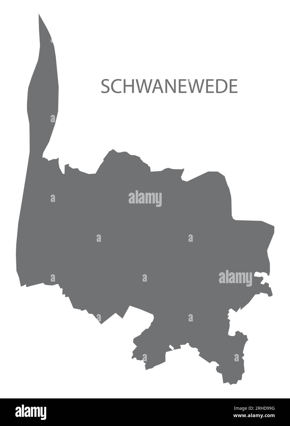 Schwanewede mappa della città tedesca illustrazione grigia sagoma della silhouette Illustrazione Vettoriale