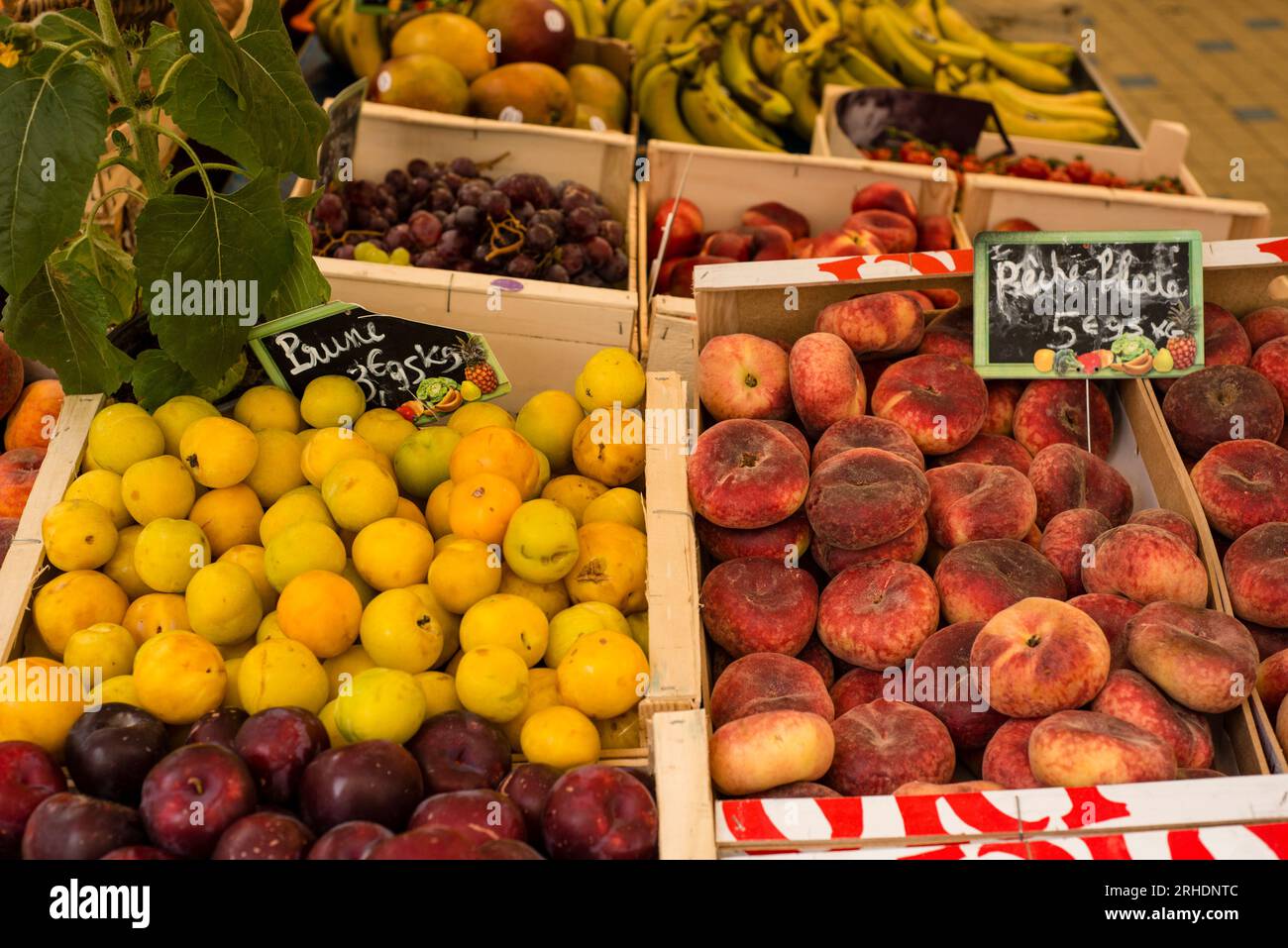 Negozio di alimentari con frutta e verdura, Sete, Herault, Occitanie, Francia Foto Stock