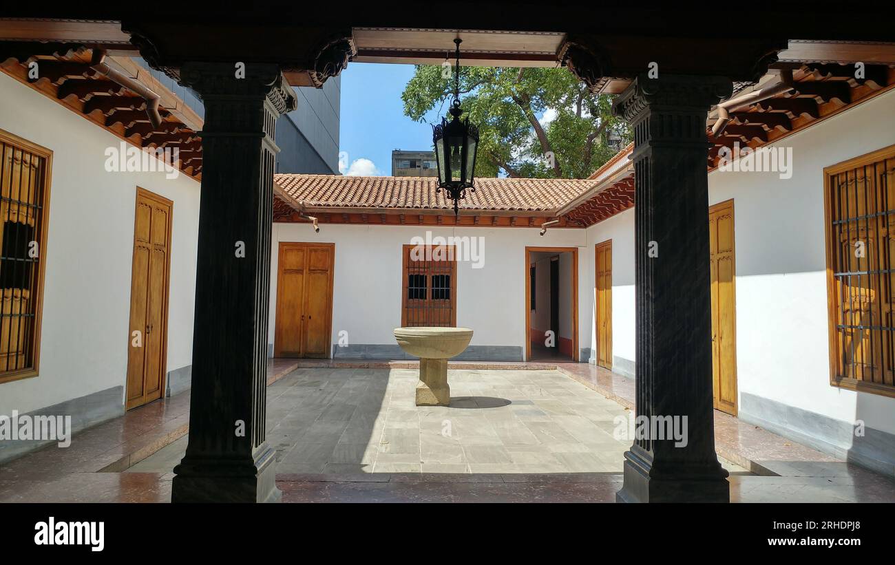 Il luogo di nascita di Simón Bolívar, situato a Caracas, ha un immenso significato storico come la casa dove il grande leader e liberatore venezuelano Foto Stock