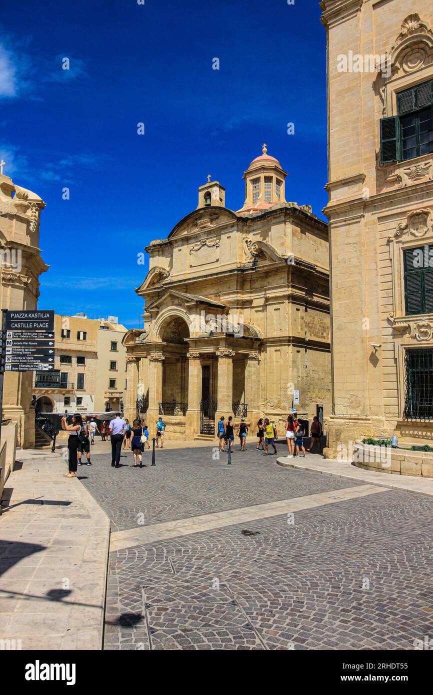 Chiesa di Santa Caterina d'Italia, Valletta, sull'isola mediterranea di Malta. Foto Stock